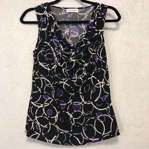 Calvin Klein blouse. Purple/black/white. Size S. (NN)